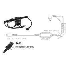 Velké PTT tlačítko, konektor XLR (5 pin) pro vysílačky IC-F3002/IC-F4002/IC-F1000/IC-F2000