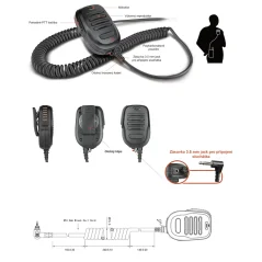 Externí mikrofon s reproduktorem RSM-150, zásuvka pro sluchátko pro CP Commercial/DP1400/R2