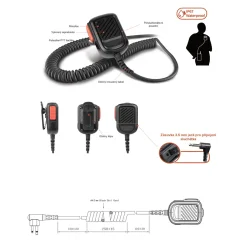 Vodotěsný externí mikrofon s reproduktorem RSM-350, zásuvka pro sluchátko 3.5 mm, IP67 pro CP Commercial/DP1400