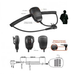 Malý externí mikrofon s reproduktorem, zásuvka pro sluchátko 3.5 mm pro CP Commercial/DP1400/R2