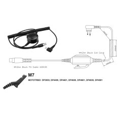 Velké PTT tlačítko, konektor XLR (5 pin) pro vysílačky DP4400/DP4600/DP4800